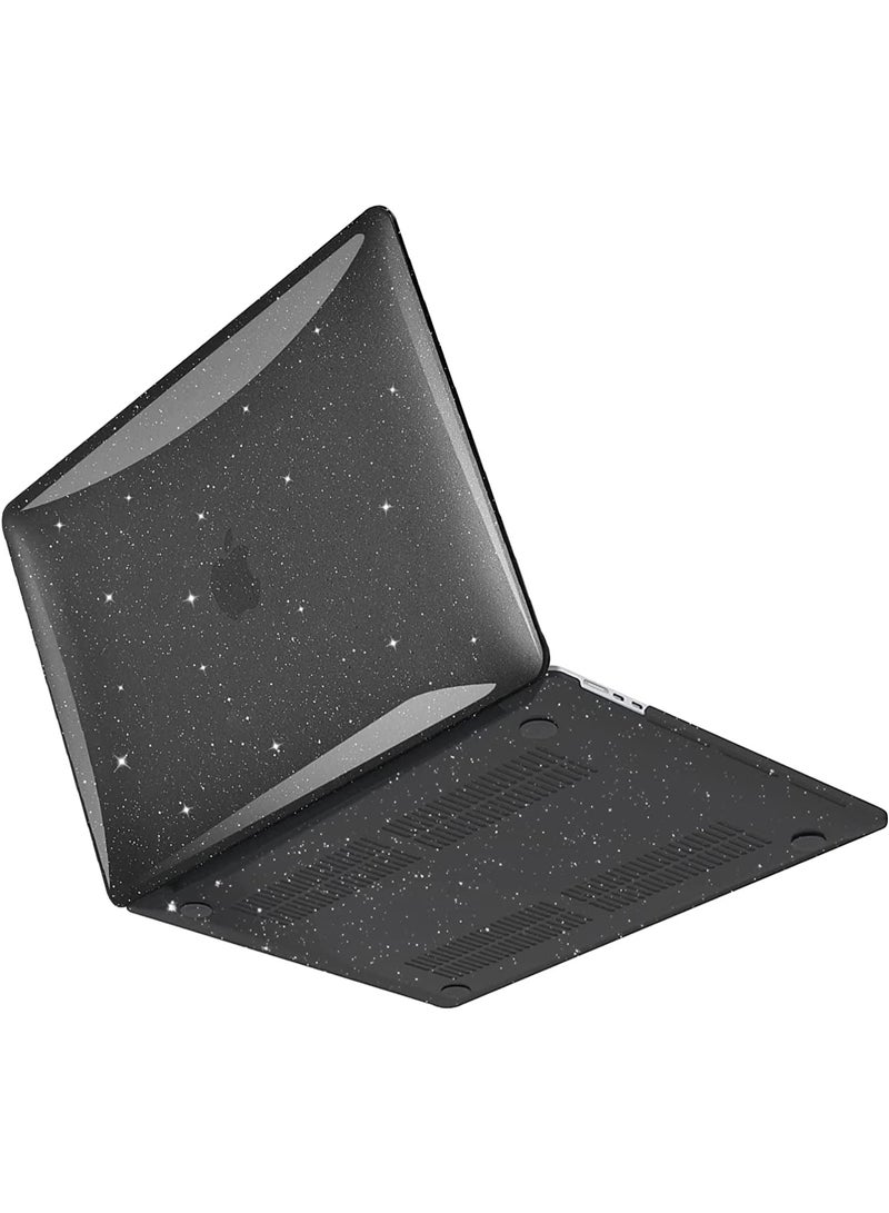 Sparkly Glitter Plastic Hard Shell Case Compatible with MacBook Air 15 inch 2026--2023 Release M5 A3448/M4 A3241/M3 A3114/M2 A2941,Black - Image 5